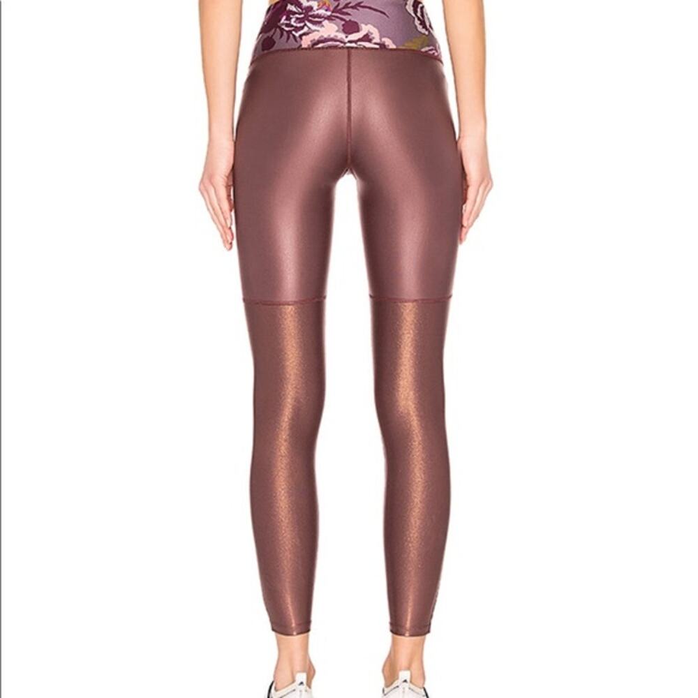 Maaji Prove Shimmery Leggings Workout Active Gym Womens Large Floral Purple - Picture 2 of 7